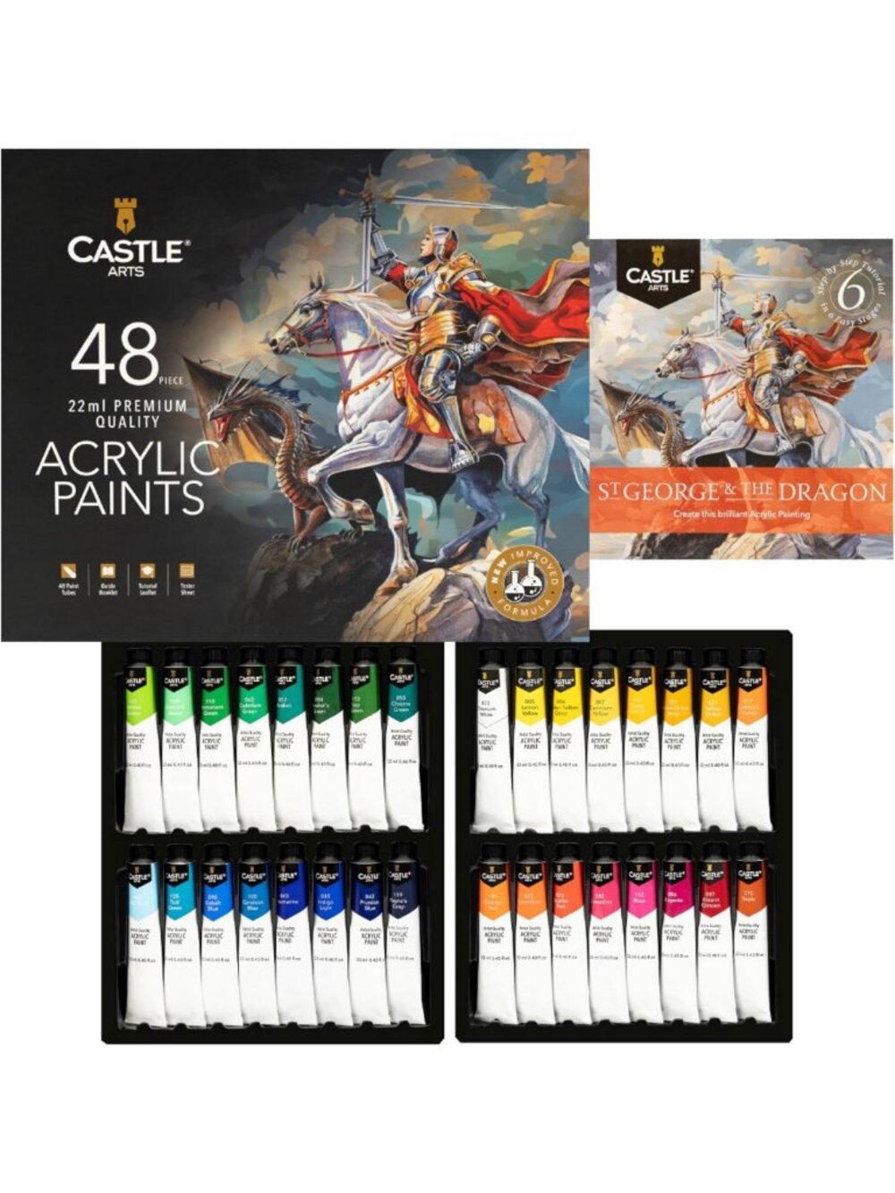 48 Colors Acrylic Paint Set - 22ml Tubes, Vibrant & Smooth Finish, Art Supplies